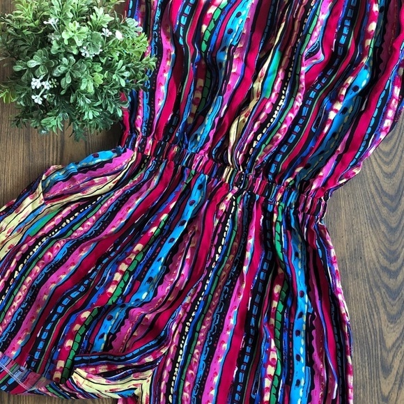 🎄 Hawaiian clothing romper shorts  colourful SZ S/M - Picture 8 of 9